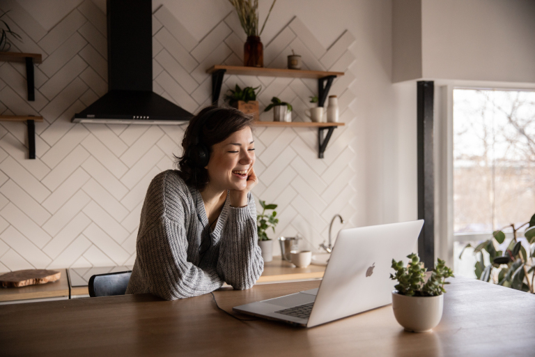 Man relaxing at home before an online integrative counselling session