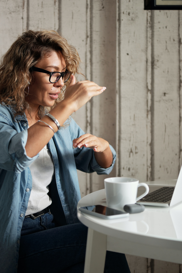 Man planning goals at home before an online behaviour therapy session